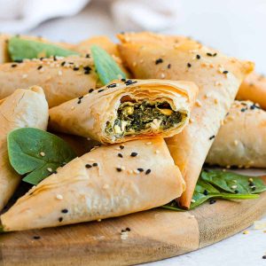 Spinach and feta triangle